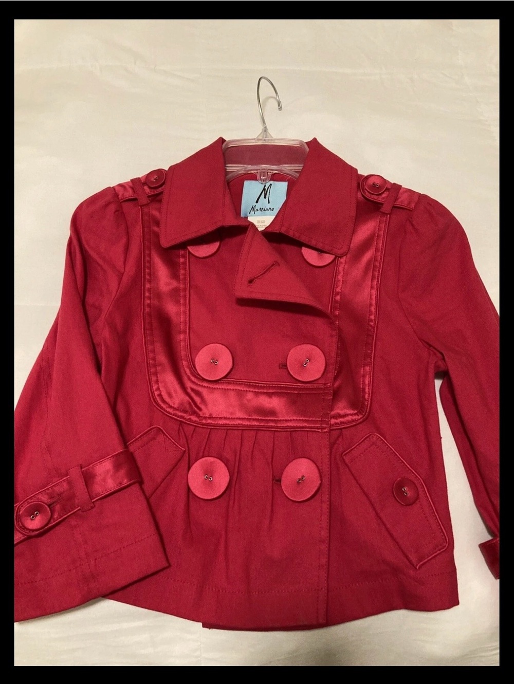Guess by Marciano Deep pink Double-Breasted Satin-Trim Cropped Jacket